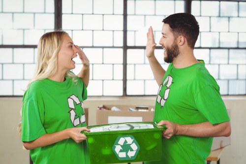 Recycling statistics and target charts for office waste